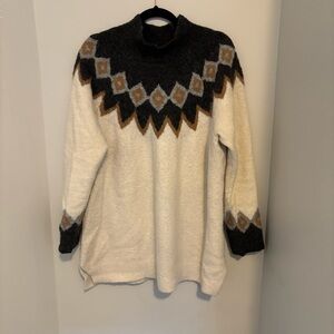 Abercrombie & Fitch Cowl Neck Sweater - Black, Cream, Brown